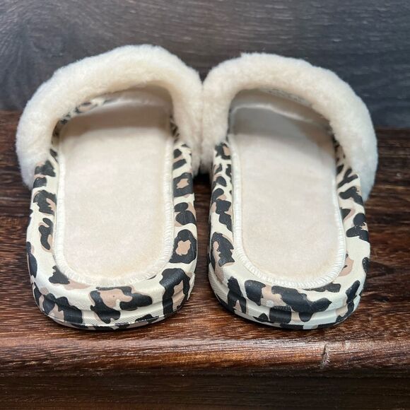 APL Women’s Shearling Slide Sandal in Parchment/Black/Leopard. 🖤🤍🤎 Size 6. NI - Picture 5 of 16